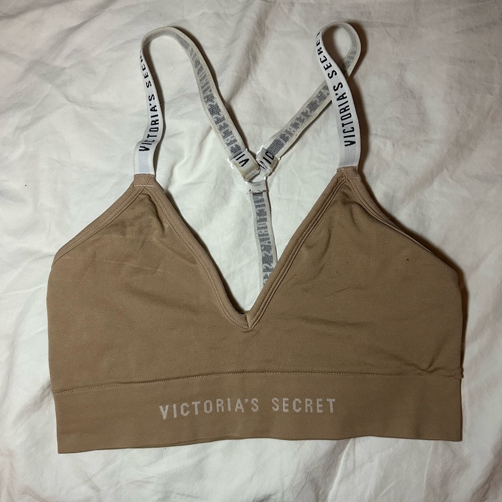 Victoria's Secret Brown Bralette with White Straps